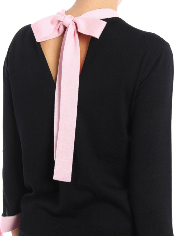 m.s.g.m. buy online Bow detailed wool crewneck