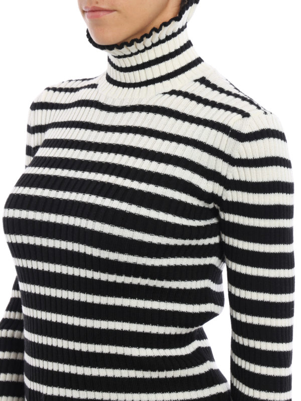 m.s.g.m. buy online Ruched striped ribbed turtleneck