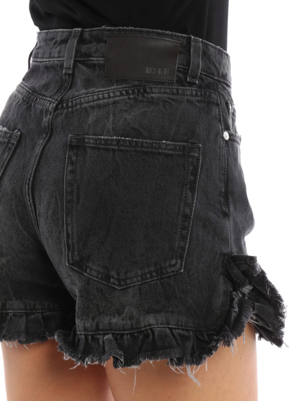 m.s.g.m. buy online Ruffled hem denim shorts