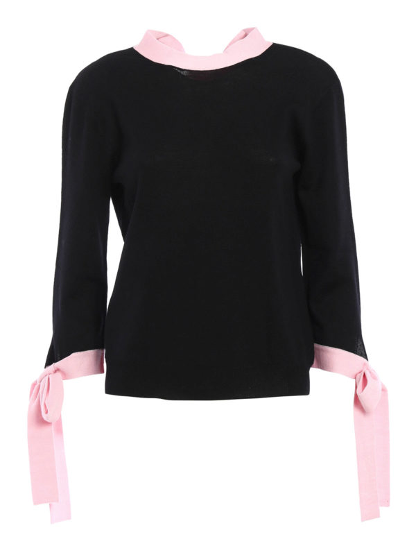 m.s.g.m.: crew necks - Bow detailed wool crewneck