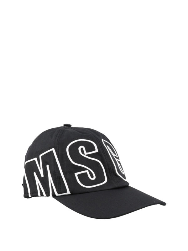 m.s.g.m.: hats & caps - Logo embroidery black cap