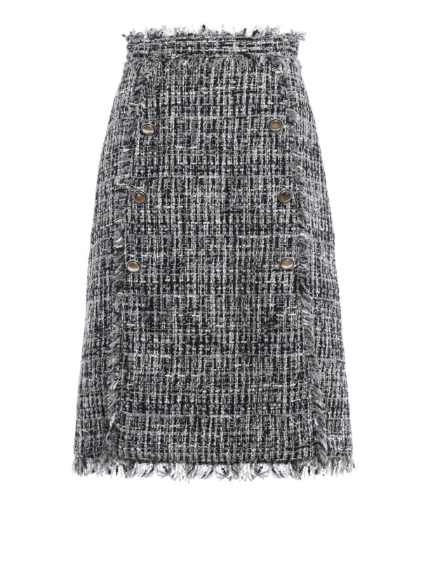 m.s.g.m.: gonne al ginocchio  e longuette - Gonna svasata in tweed bouclé