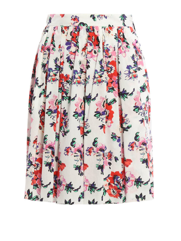 m.s.g.m.: Knee length skirts & Midi - Floral print cotton skirt