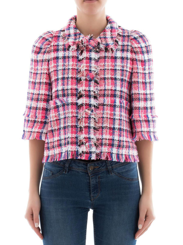 m.s.g.m.: casual jackets online - Fringed tweed jacket