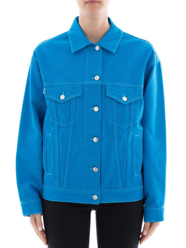 m.s.g.m.: denim jacket online - M college patch denim jacket
