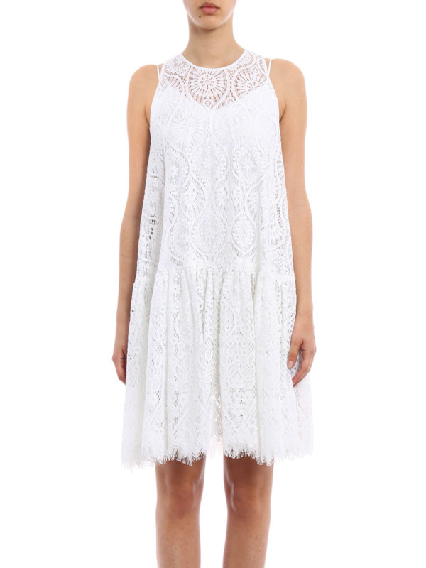 m.s.g.m.: Knielange Kleider online - Knielanges Kleid - Weiß