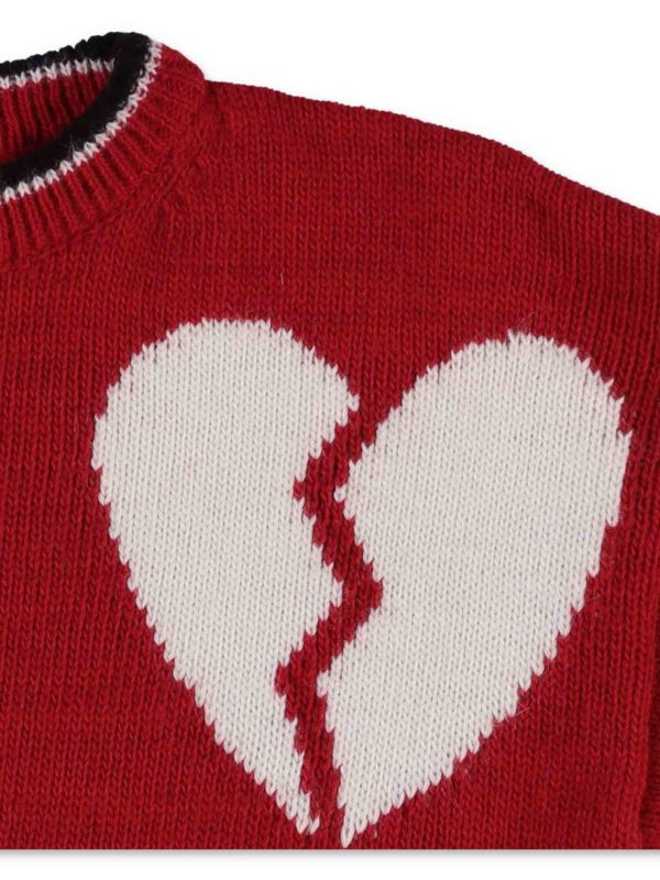 m.s.g.m.: knitwear online - Broken heart sweater in red