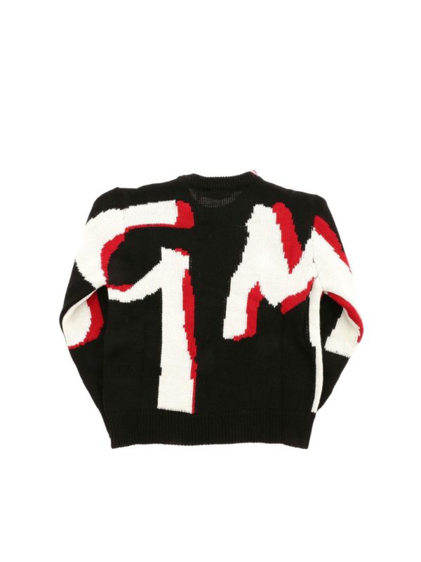 m.s.g.m.: knitwear online - Logo embroidery pullover in black