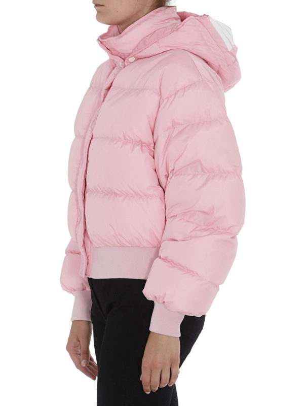 m.s.g.m.: padded jackets online - Logo hood pink puffer jacket