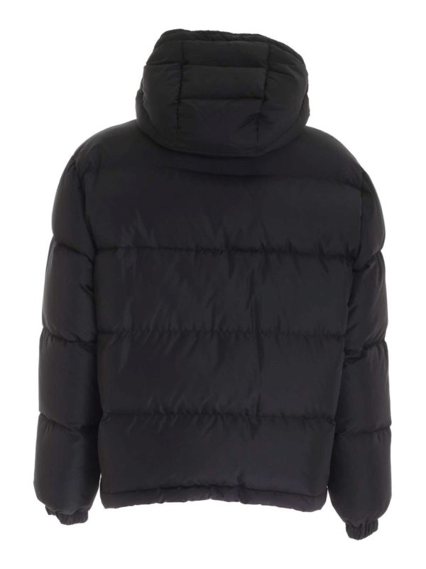 m.s.g.m.: giacche imbottite online - Piumino nero e rosso reversibile con logo