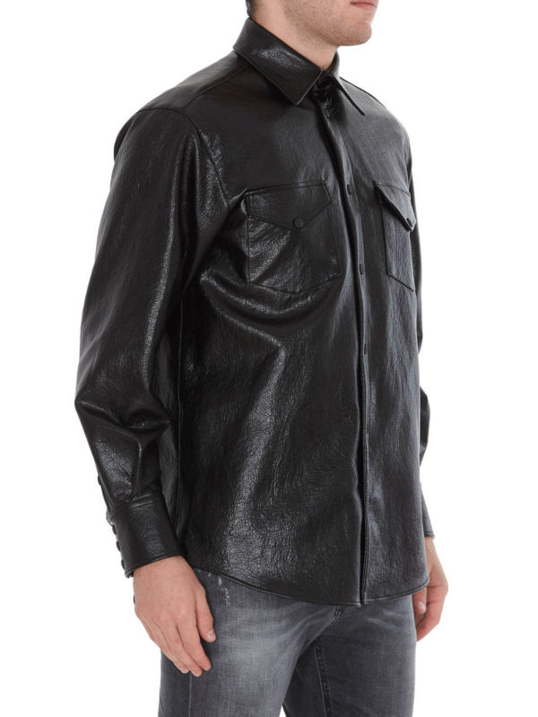 m.s.g.m.: shirts online - Faux leather shirt