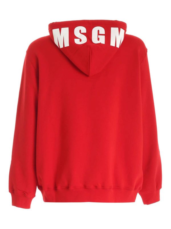 m.s.g.m.: Felpe e maglie online - Felpa rossa con cappuccio logo