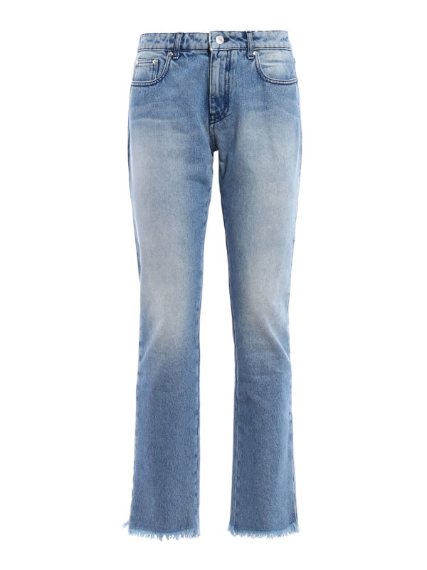 m.s.g.m.: Jeans à jambe droite - Jean Droit - Clair Délavé