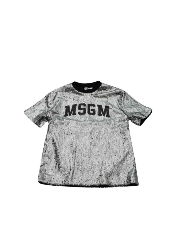 msgm コレクション t シャツ シルバー