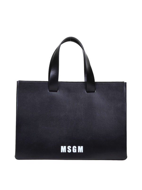 m.s.g.m.: totes bags - Leather structured tote bag