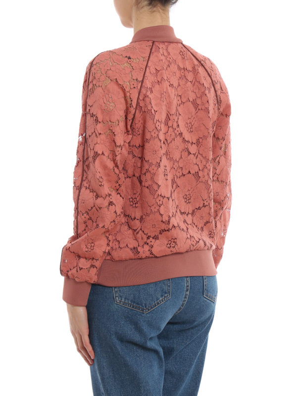 Macramé lace bomber jacket shop online: TWINSET
