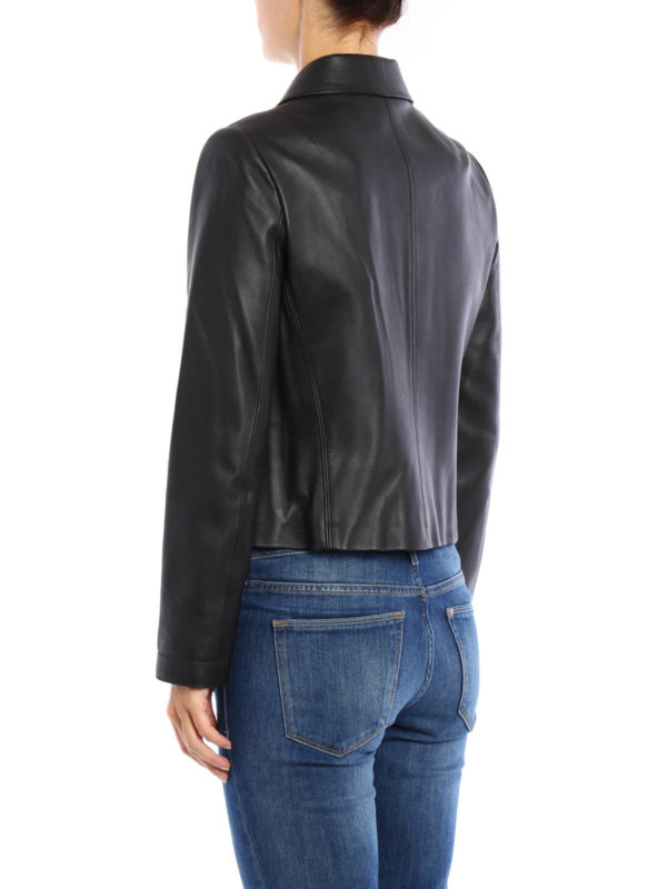 Maddie leather jacket shop online: TORY BURCH