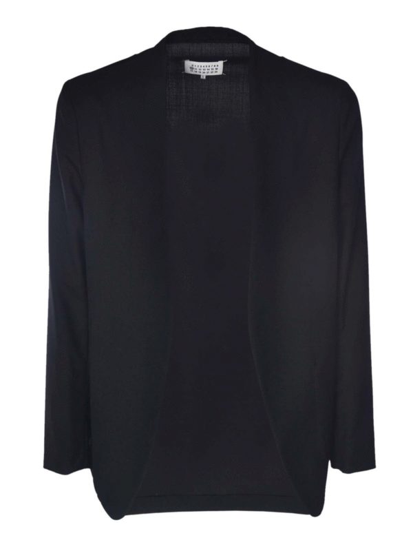 Maison Margiela: blazers - Open front blazer in black