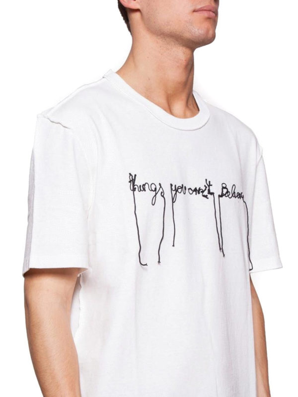 Maison Margiela buy online Embroidered white cotton T-shirt