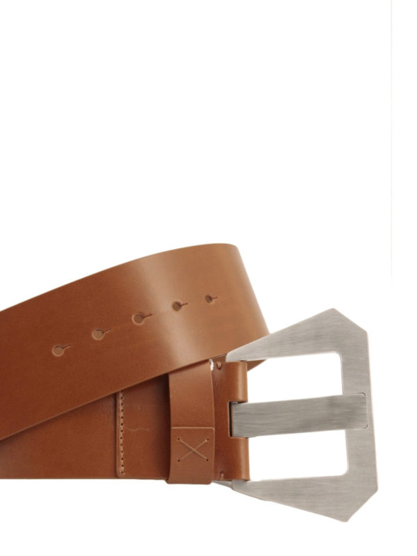 Maison Margiela: belts online - Maxi angular buckled leather belt