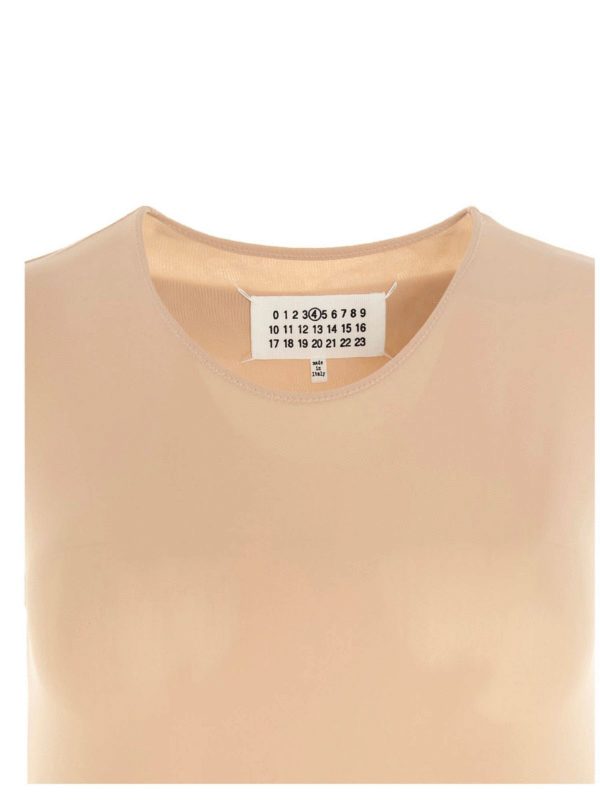 Maison Margiela: tops & shirts - Nude-colored sleeveless body