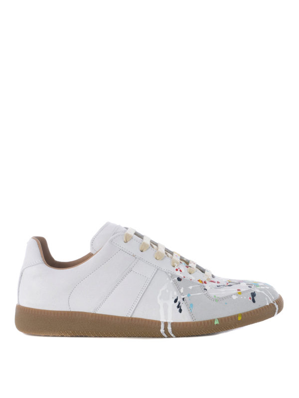 Maison Margiela: trainers - Replica varnish spot nubuck sneakers