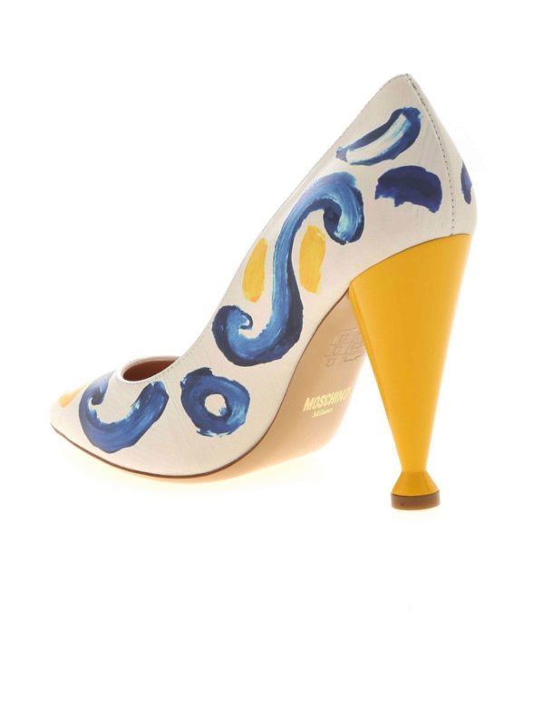 Majolica print pumps in ice color shop online: MOSCHINO