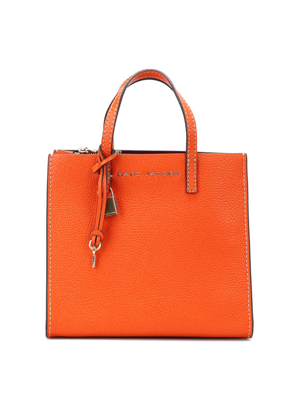 MARC JACOBS: cross body bags - Mini Grind mandarin leather bag