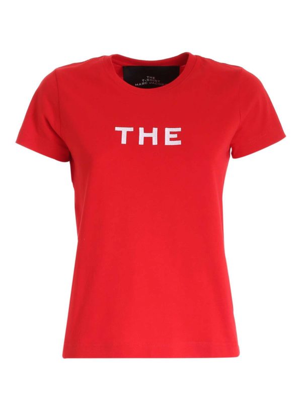 MARC JACOBS: t-shirts - Embroidery T-shirt in red