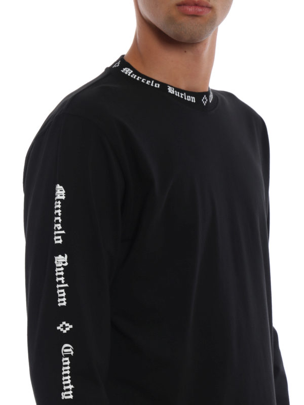 Marcelo Burlon buy online T-shirt MB nera a maniche lunghe