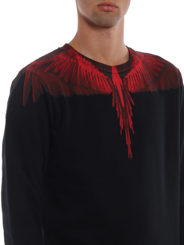 Marcelo Burlon buy online Felpa Wings nera e rossa