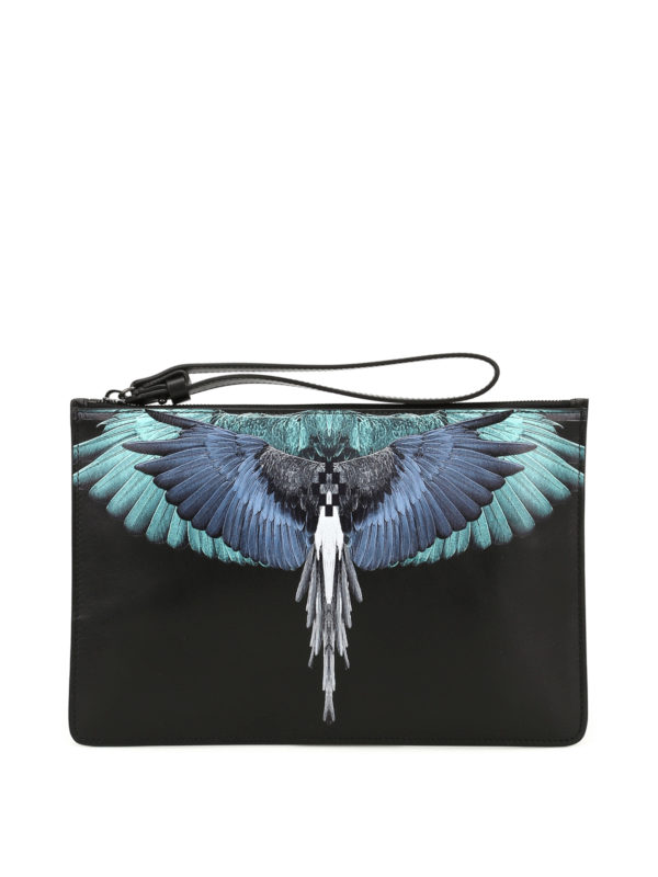 Marcelo Burlon: pochette - Pochette con zip stampa Wings