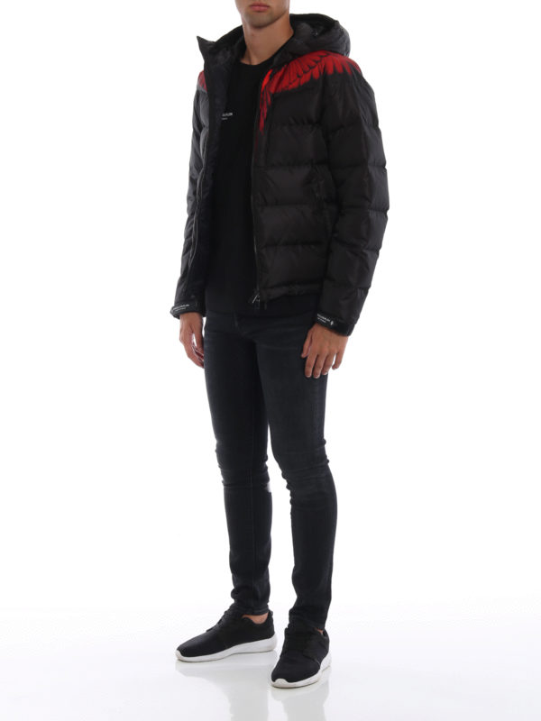 Marcelo Burlon: padded jackets online - Wings puffer hooded jacket