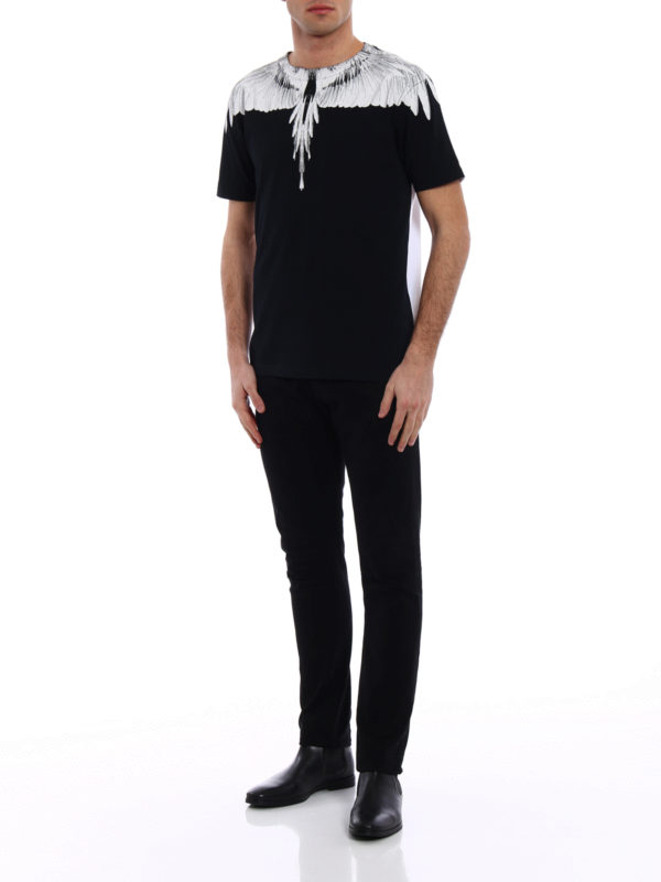 Marcelo Burlon: t-shirt online - T-shirt in cotone con stampa ali