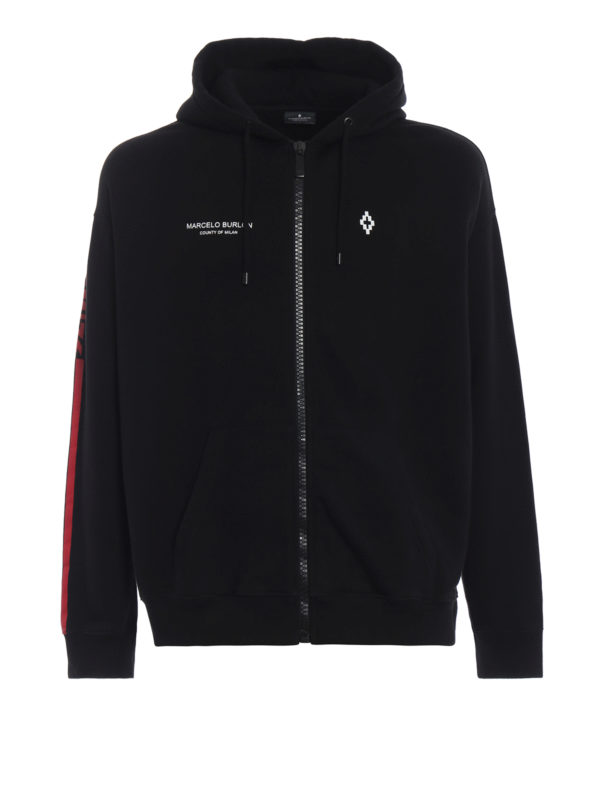 WINGS BARCODE ZIPPED HOODIE/ブラック/パーカー/Marcelo Burlon WINGS BARCODE ZIPPED HOODIE/ブラック/パーカー/Marcelo Burlon