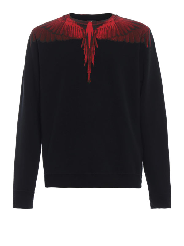 Marcelo Burlon: Felpe e maglie - Felpa Wings nera e rossa