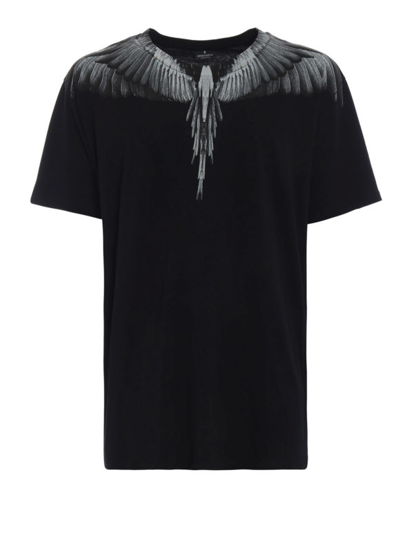 Marcelo Burlon: t-shirts - Black and light grey Wings Tee