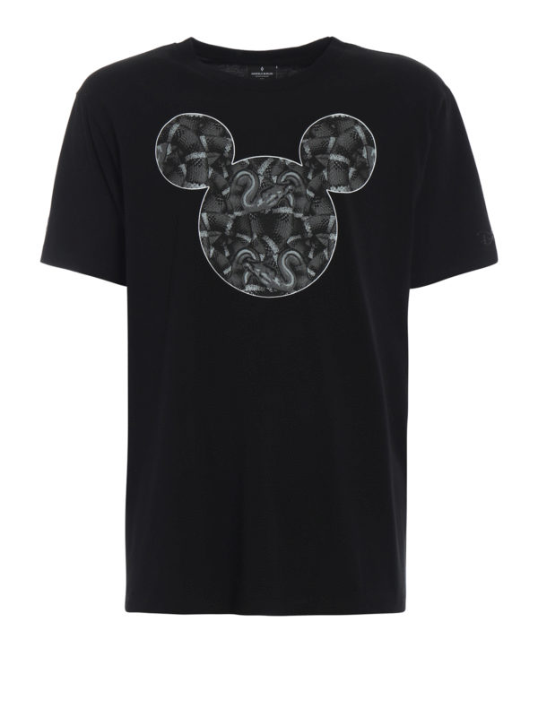 Marcelo Burlon: t-shirt - T.-shirt nera Mickey Mouse Snakes