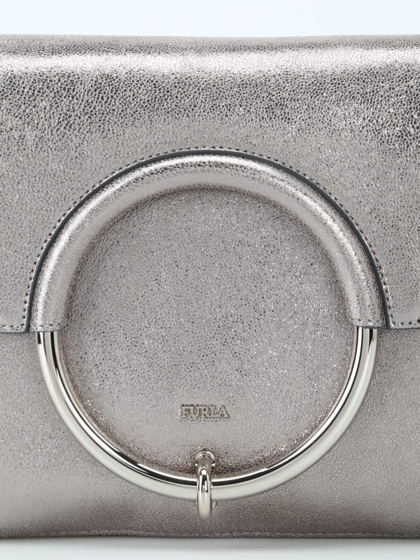 Margherita metallic shoulder bag shop online: FURLA