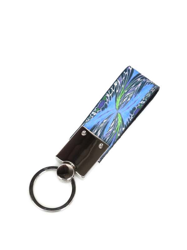 MARIA ENRICA NARDI: key holders online - Macula Blu leather and steel key holder