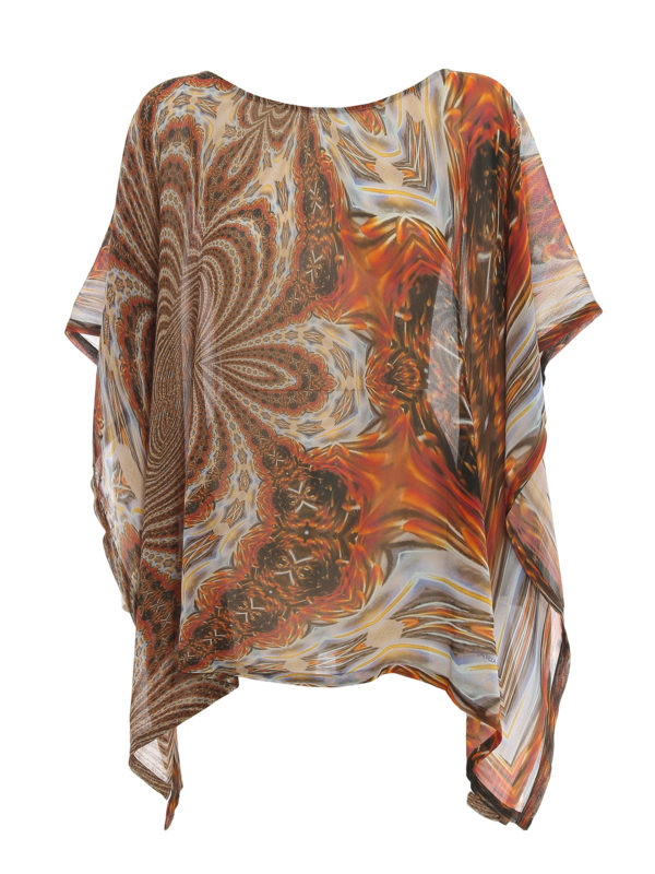 MARIA ENRICA NARDI: tunics - Sharm El Sheikh patterned silk kaftan