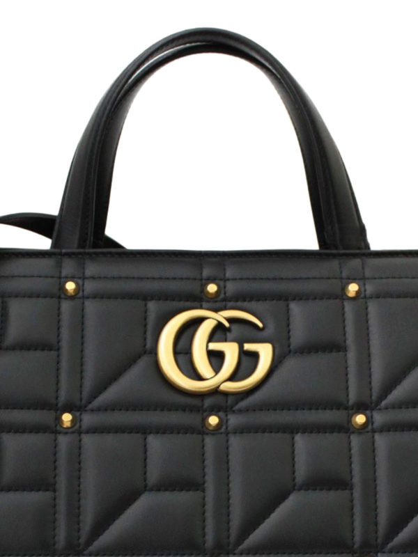 Marmont stud leather medium tote shop online: GUCCI