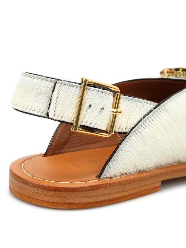 Marni buy online Fur cow hair jewel sandals