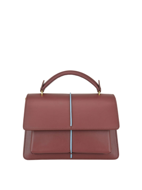 Marni: cross body bags - Attaché leather small bag
