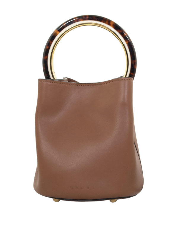 Marni: cross body bags - Pannier tortoise handle cross body bag