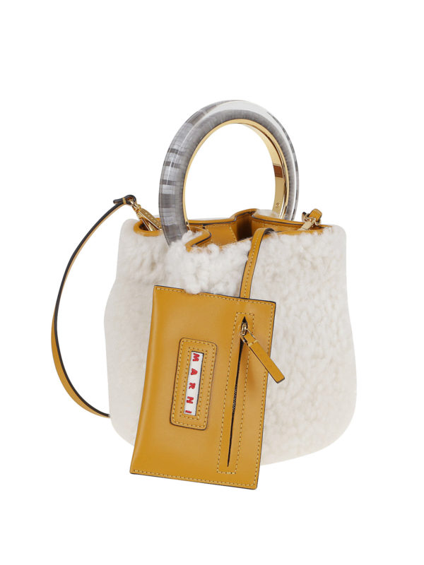 Marni: Bucket bags online - Pannier shearling bag
