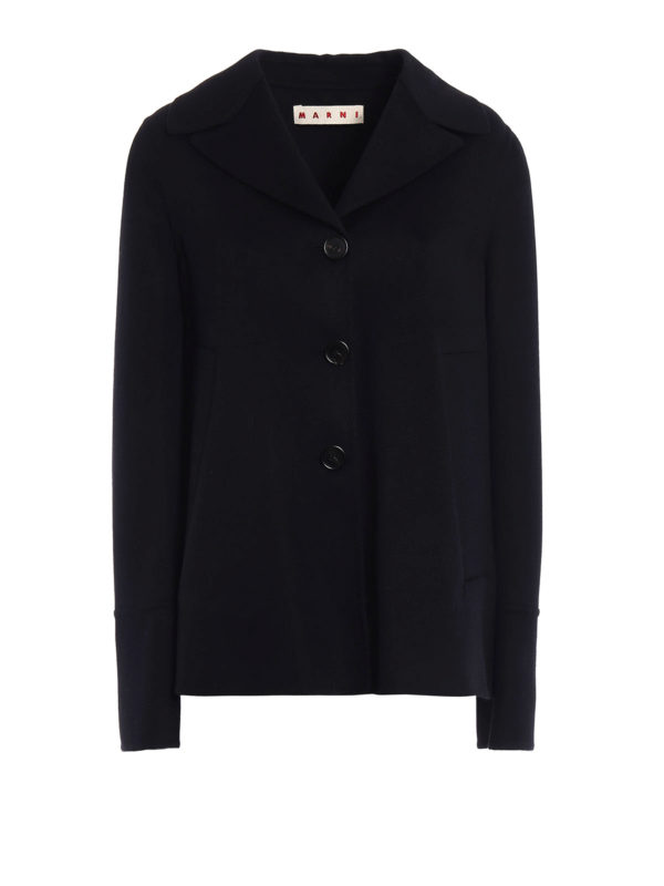 Marni: short coats - Wool blend flared over short coat