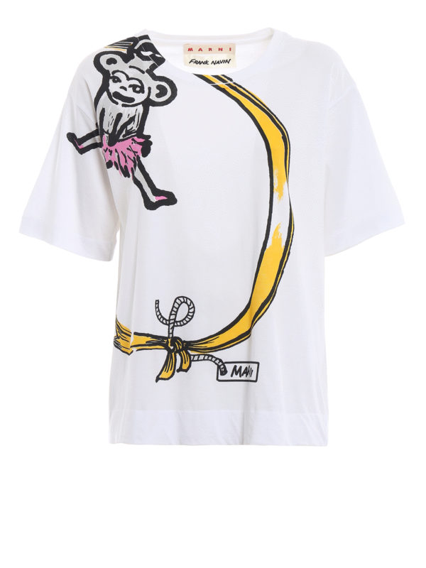 Marni: T-shirts - T-Shirt - Weiß