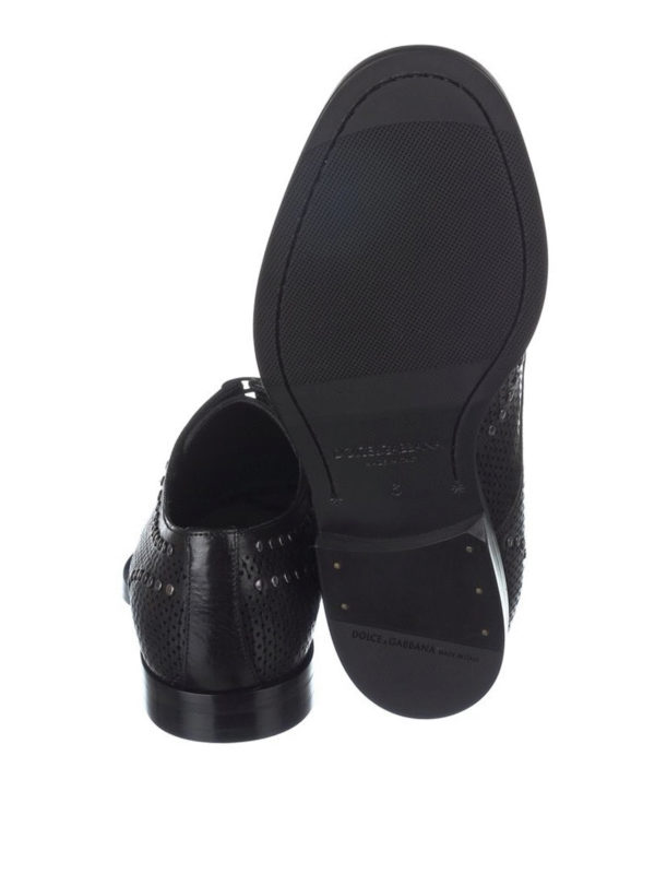 Marsala leather derby shoes shop online: DOLCE & GABBANA