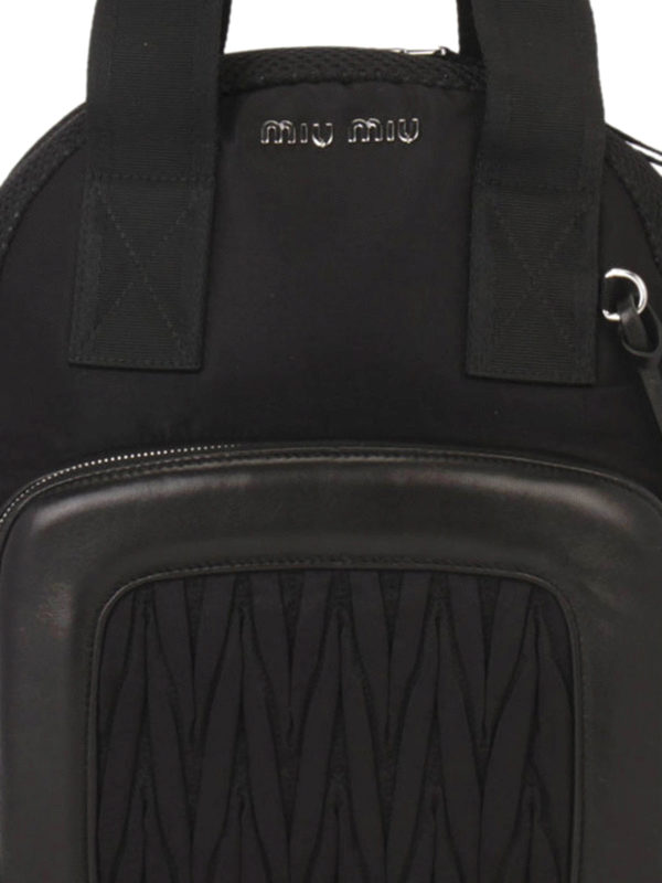 Zaino in nylon e nappa matelassé shop online: MIU MIU
